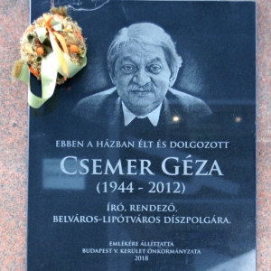 Csemer Géza emléktáblája