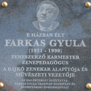 Farkas Gyula emléktábla