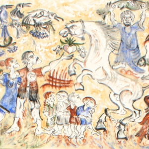 Roma család falfestmény